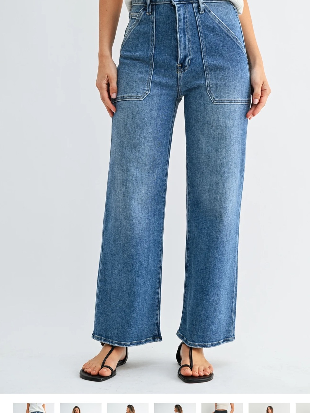 The Patch Pocket Wide Leg Jeans